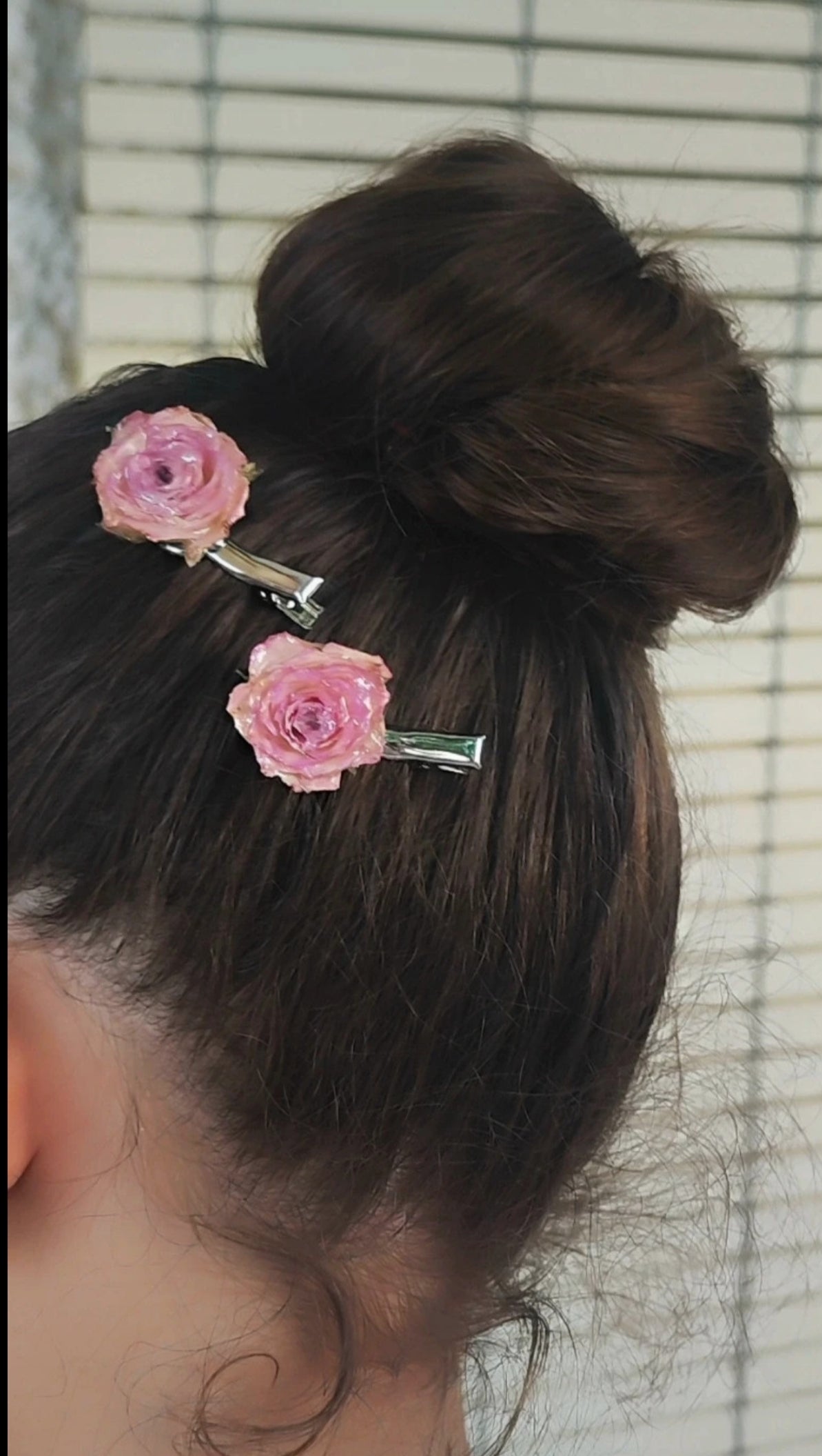 Horquillas de rosas reales resinadas