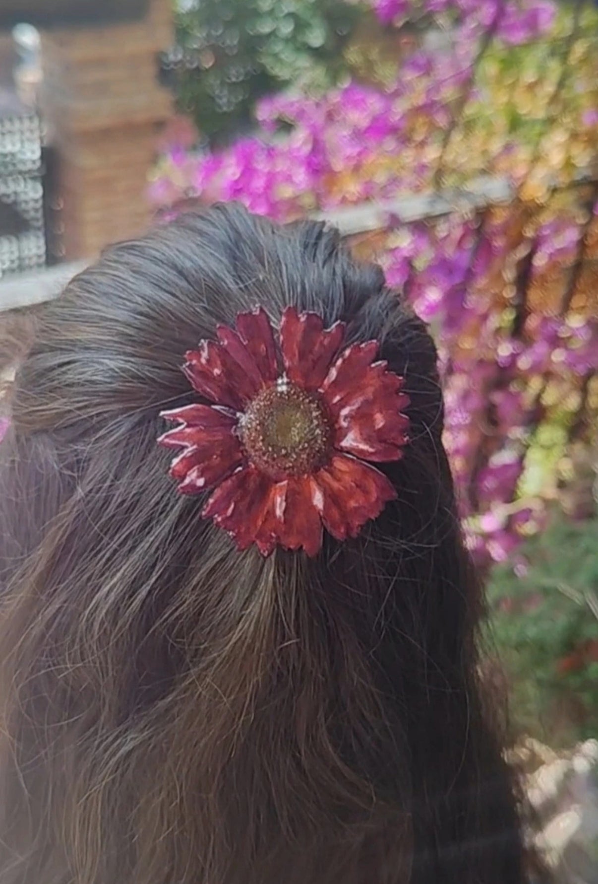 Pasador de gerbera en resina