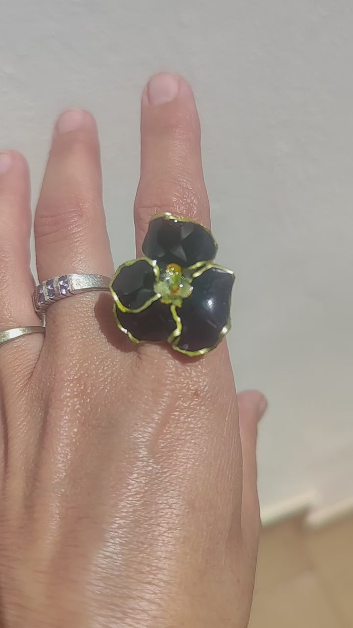 Anillo de mini pensamiento en resina
