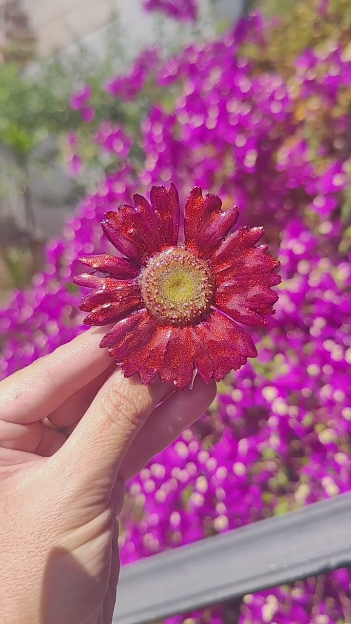 Pasador de gerbera en resina