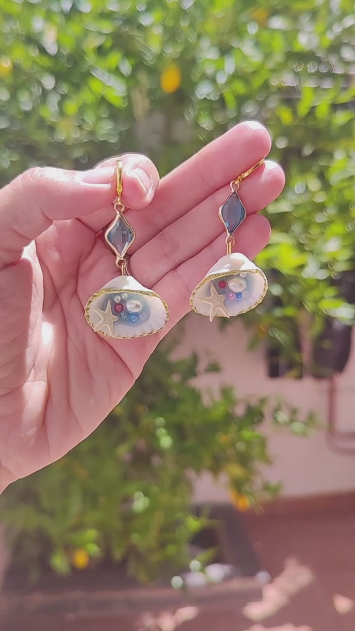 Pendientes de conchas reales