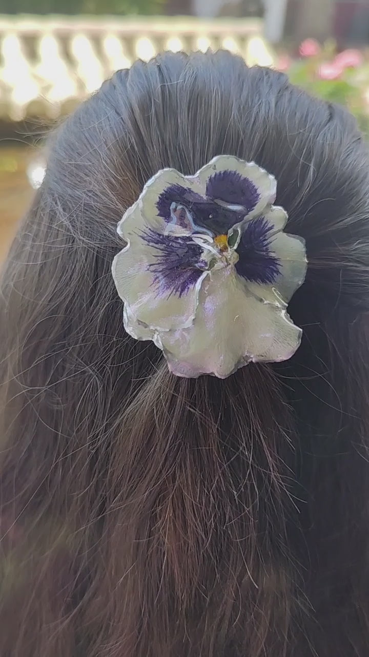 Clip de pelo de pensamiento real resinado