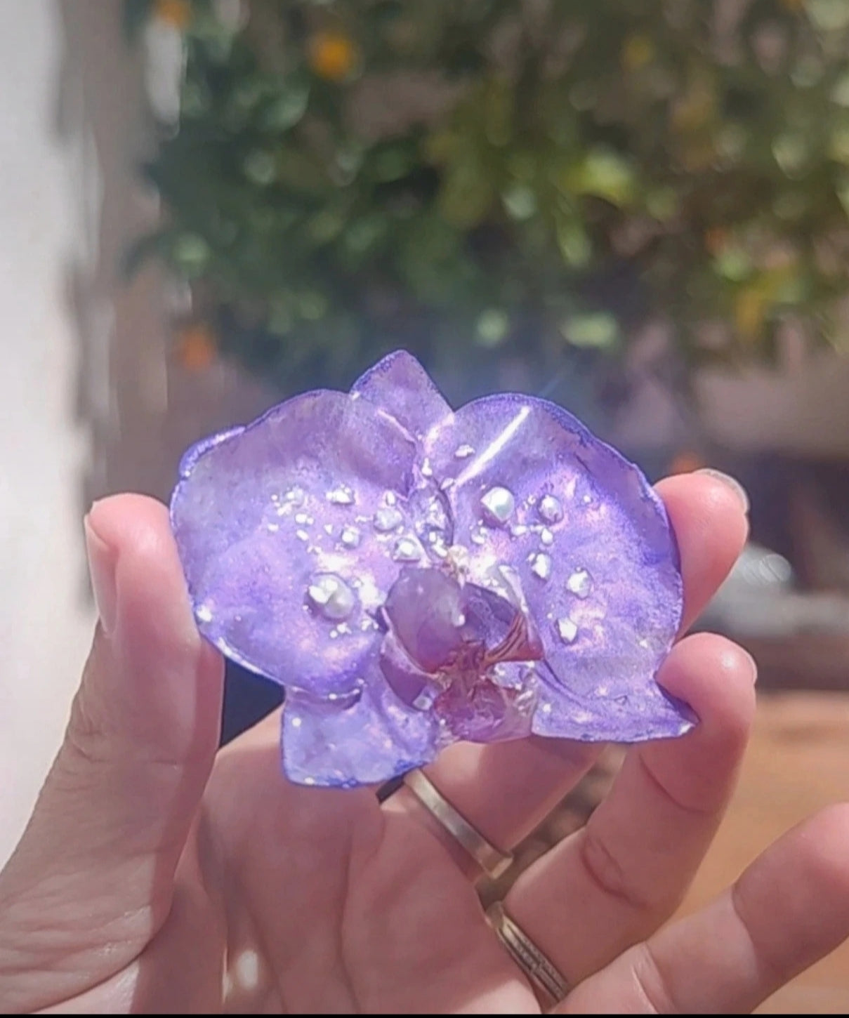 Clip de pelo de orquídea real