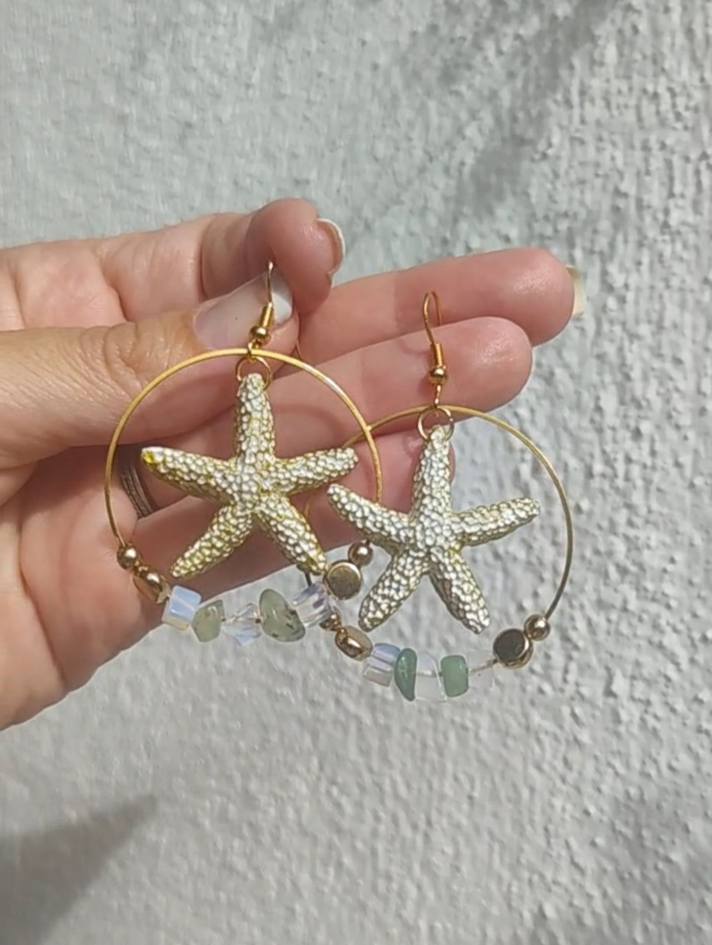 Pendientes de estrellas y piedras naturales