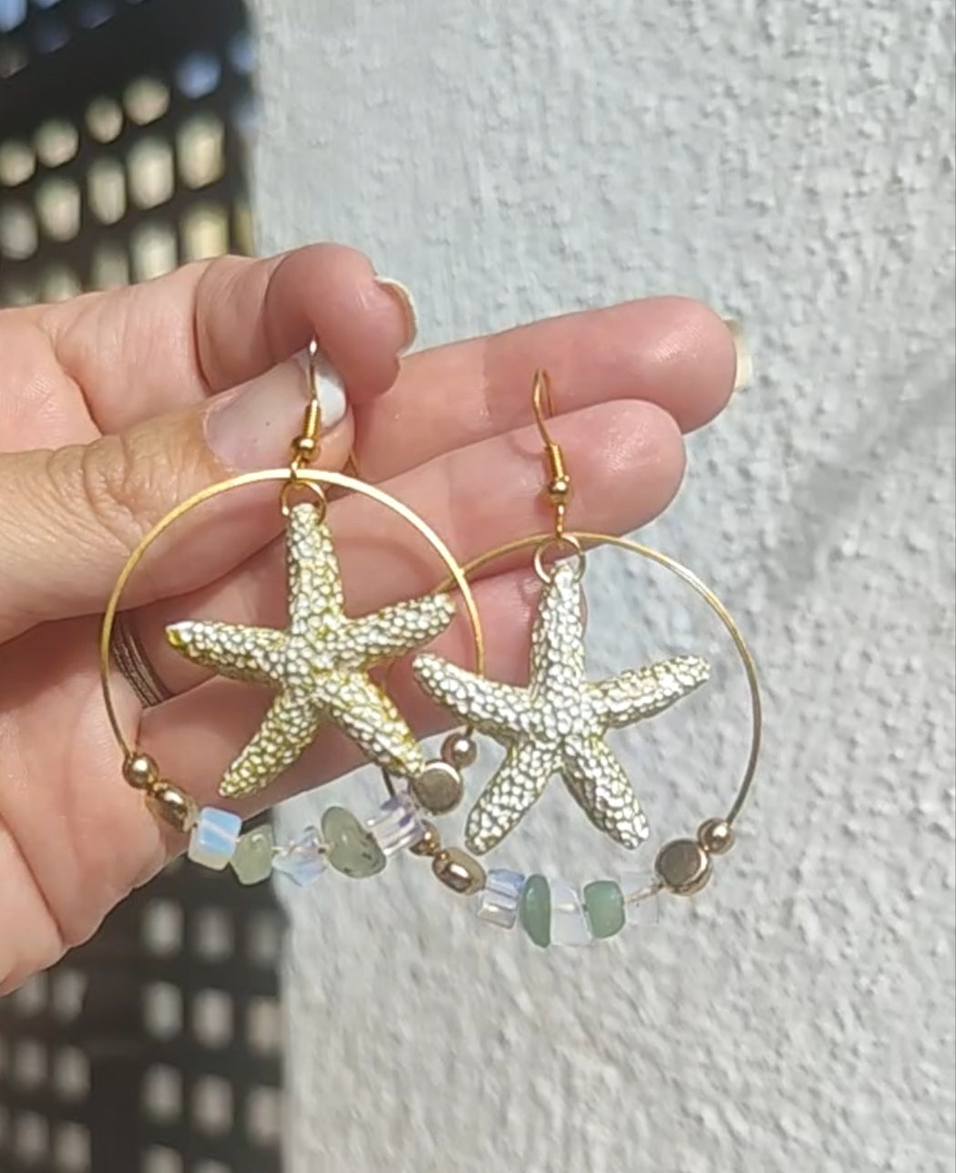 Pendientes de estrellas y piedras naturales