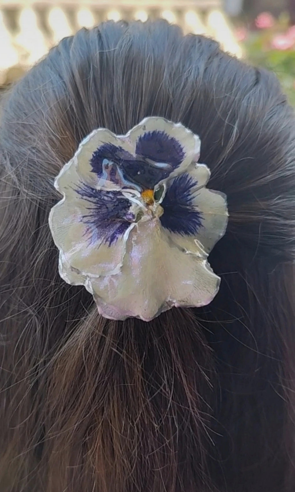 Clip de pelo de pensamiento real resinado