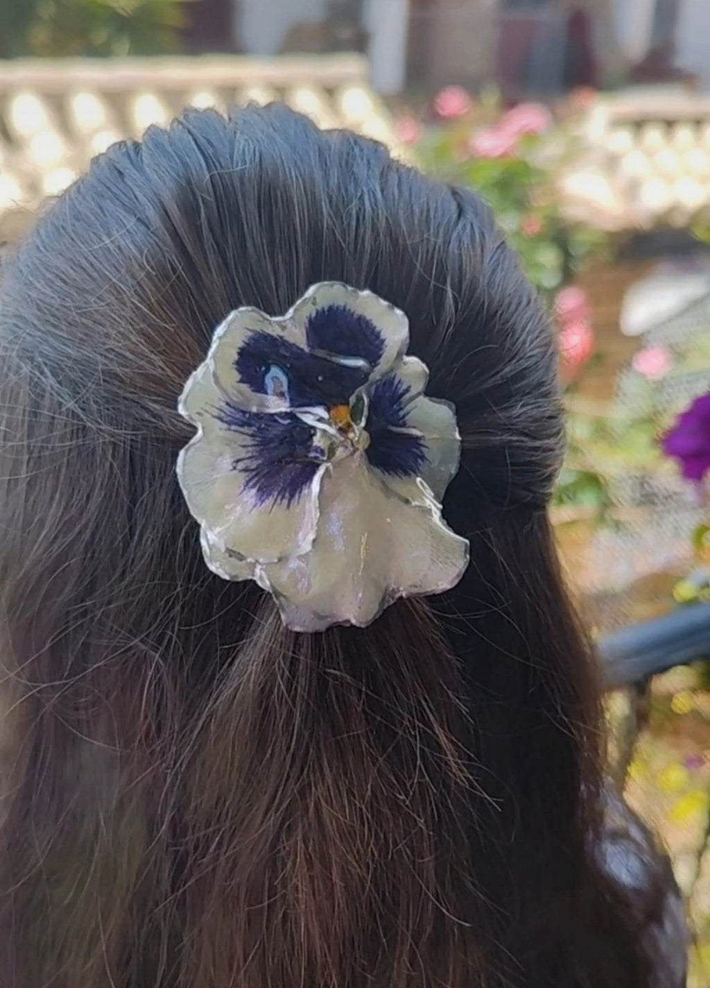 Clip de pelo de pensamiento real resinado