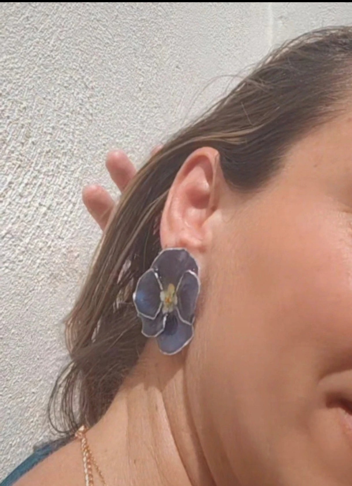 Pendientes artesanos de pensamientos reales resinados