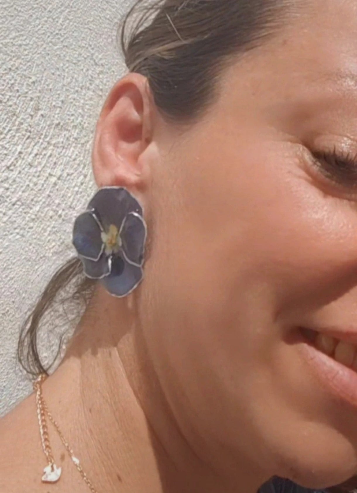 Pendientes artesanos de pensamientos reales resinados