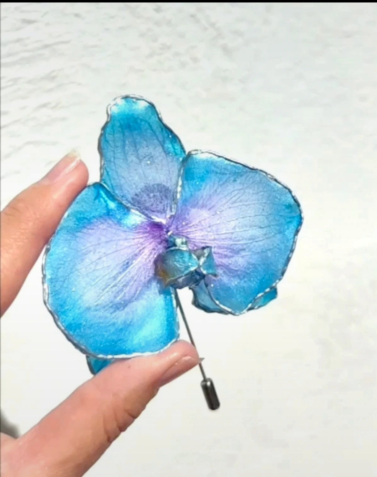 Alfiler de orquídea real resinada