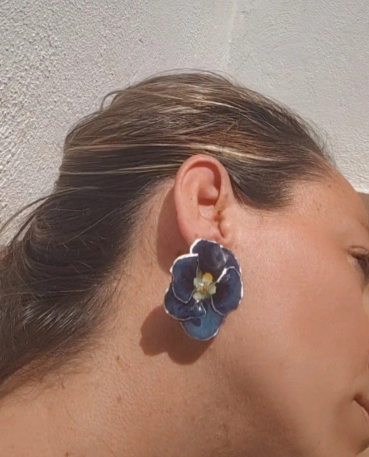 Pendientes artesanos de pensamientos reales resinados