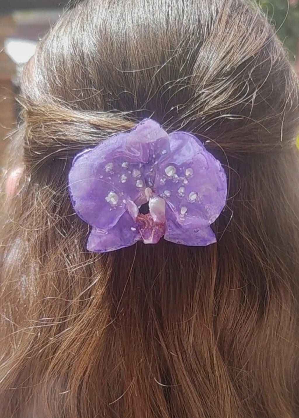 Clip de pelo de orquídea real
