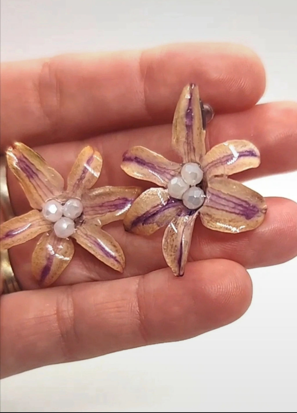 Pendientes de Jacinto real resinado
