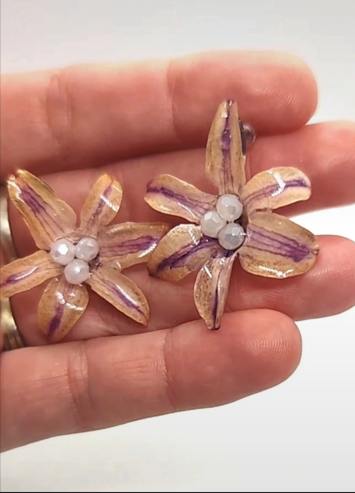 Pendientes de Jacinto real resinado