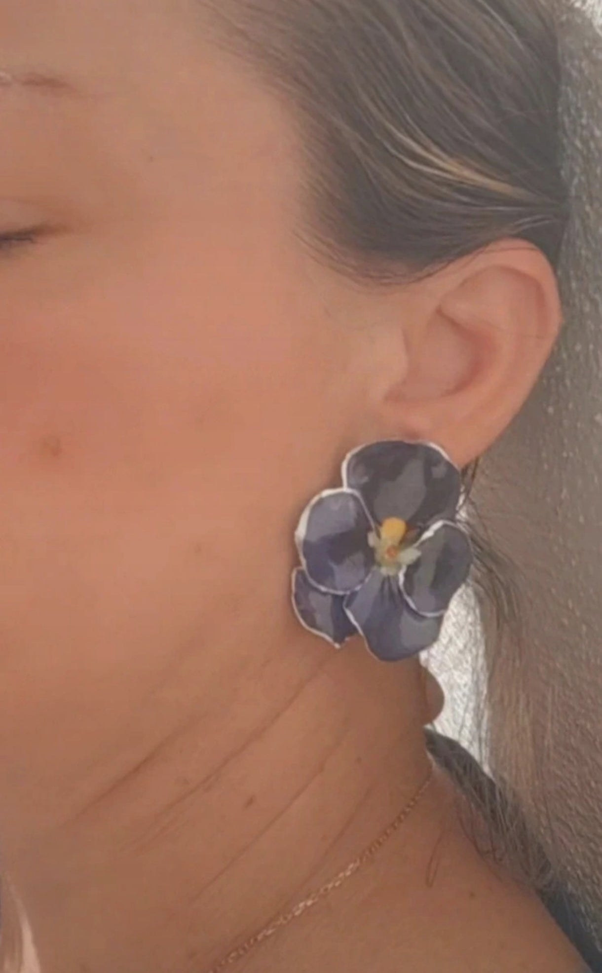 Pendientes artesanos de pensamientos reales resinados