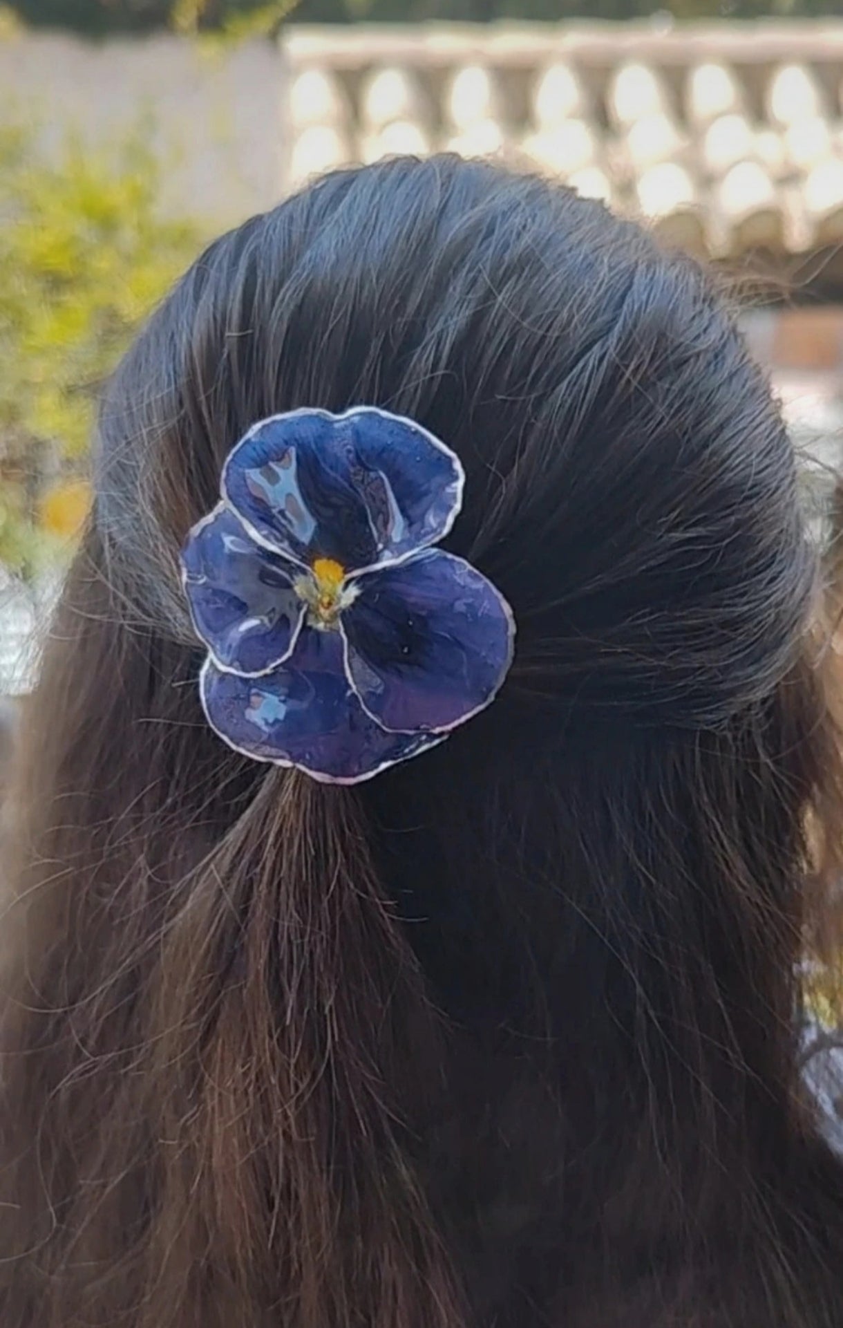 Clip de pelo de pensamiento real resinado