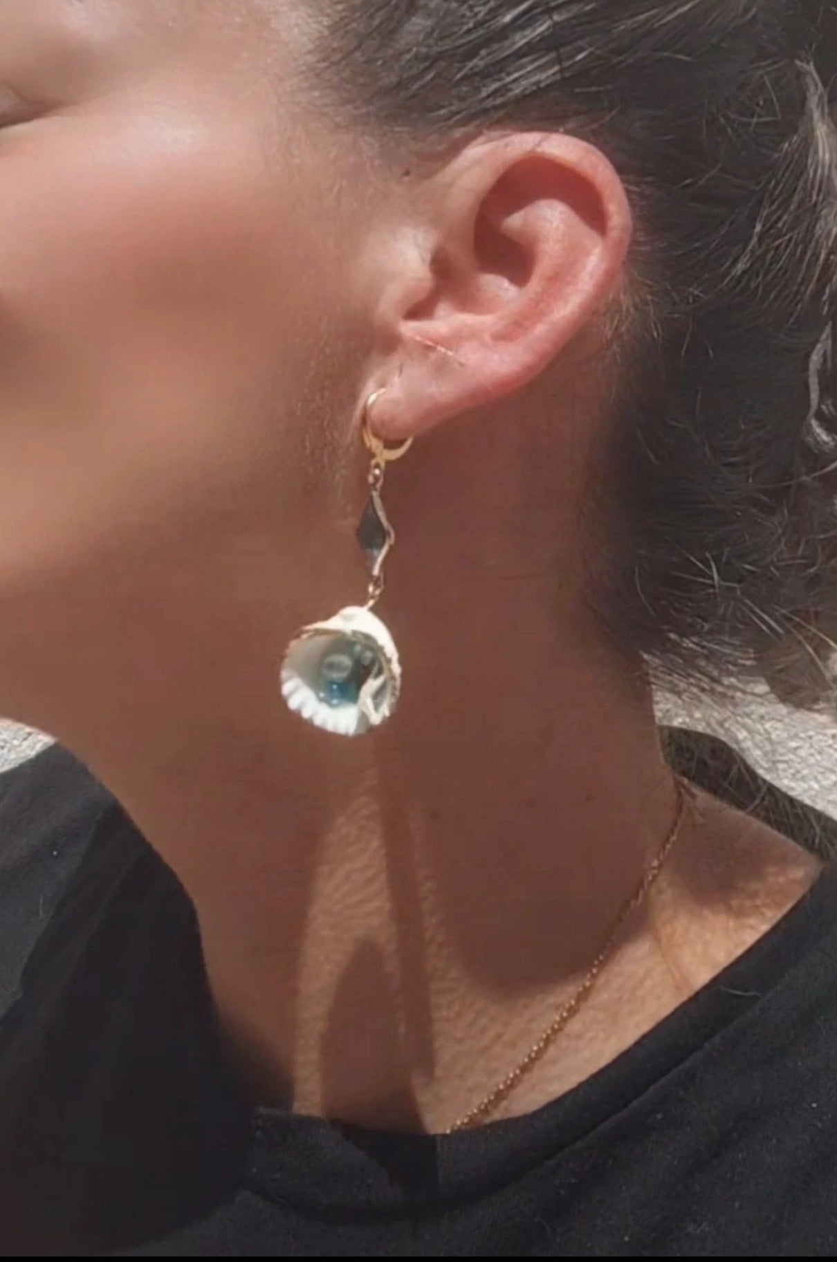 Pendientes de conchas reales