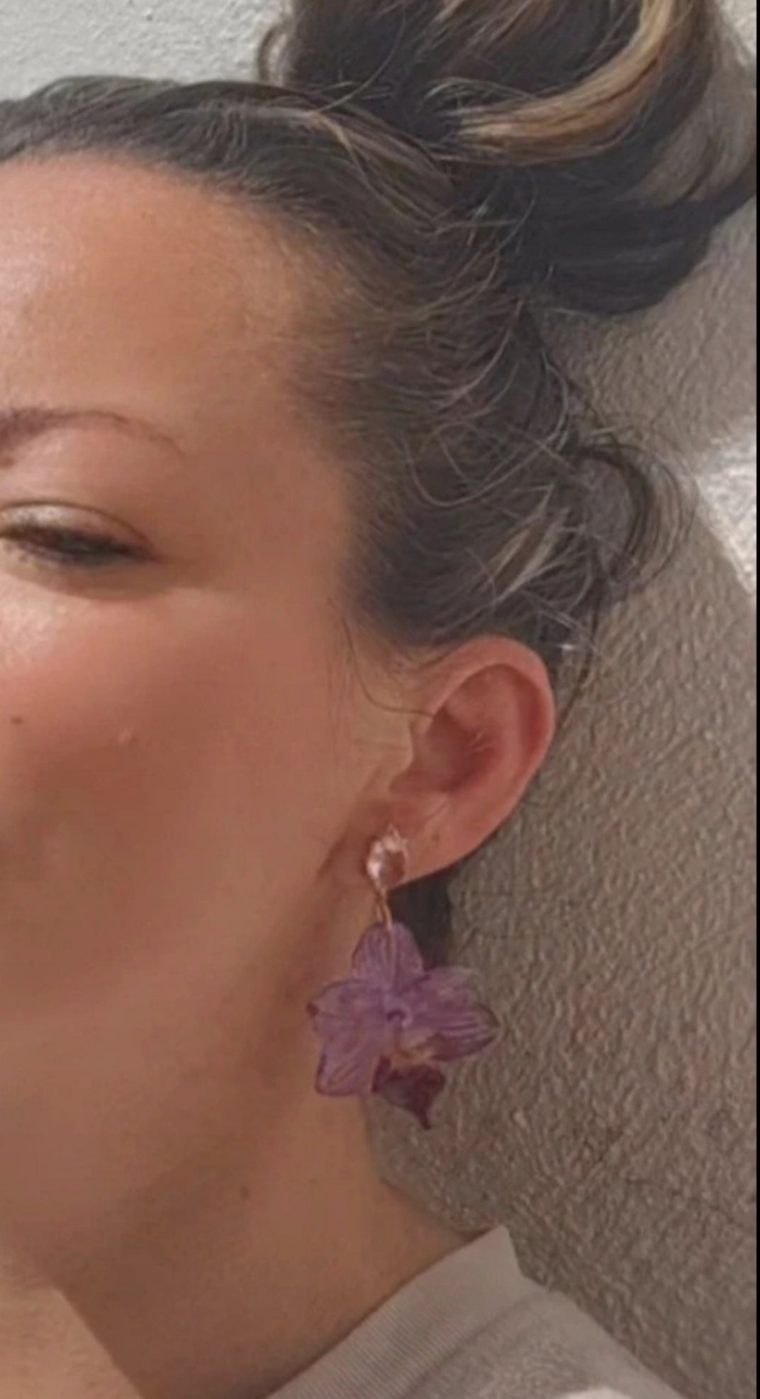 Pendientes de orquídea auténtica, joyería de resina hecha a mano, pendientes florales colgantes para mujer, regalo botánico