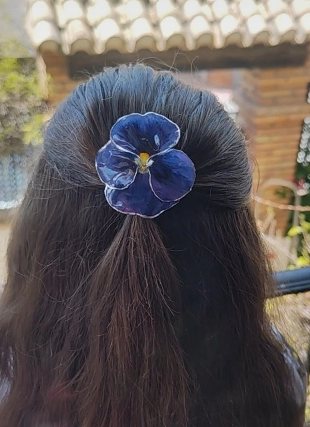 Clip de pelo de pensamiento real resinado