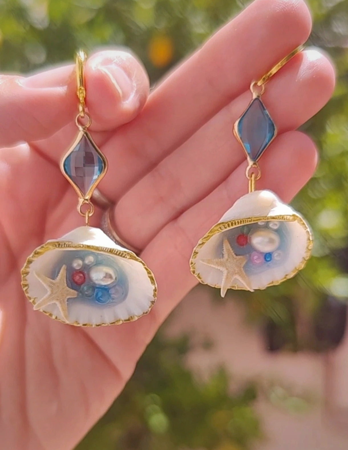 Pendientes de conchas reales