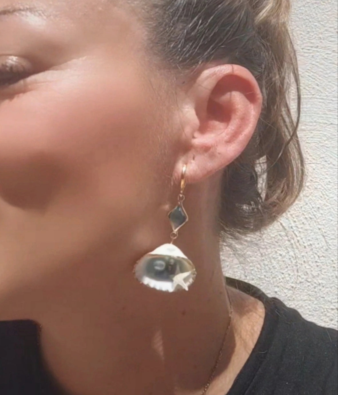 Pendientes de conchas reales