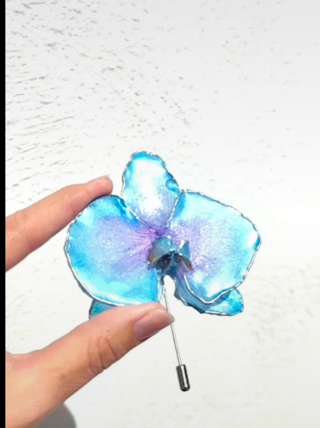 Alfiler de orquídea real resinada