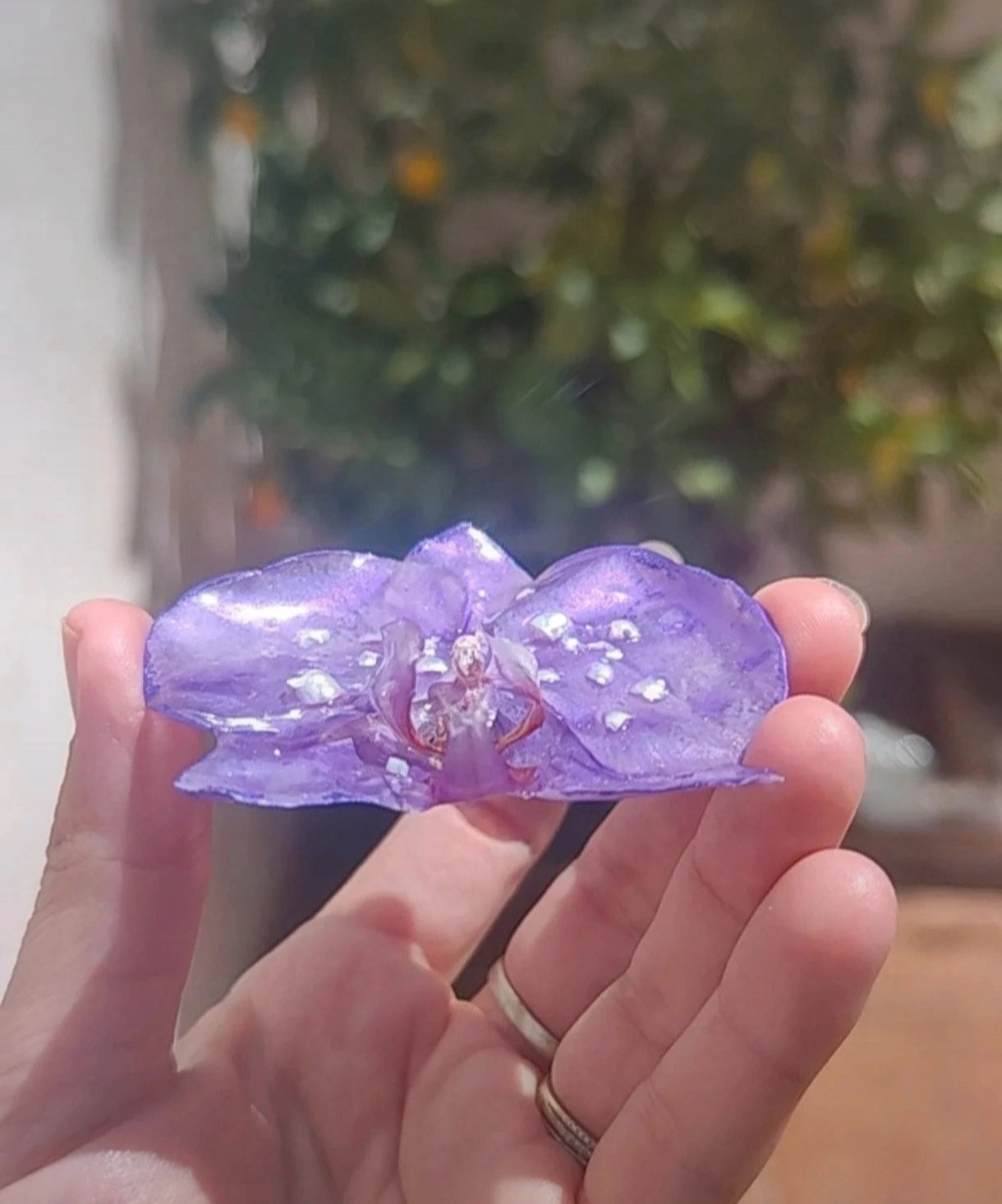 Clip de pelo de orquídea real