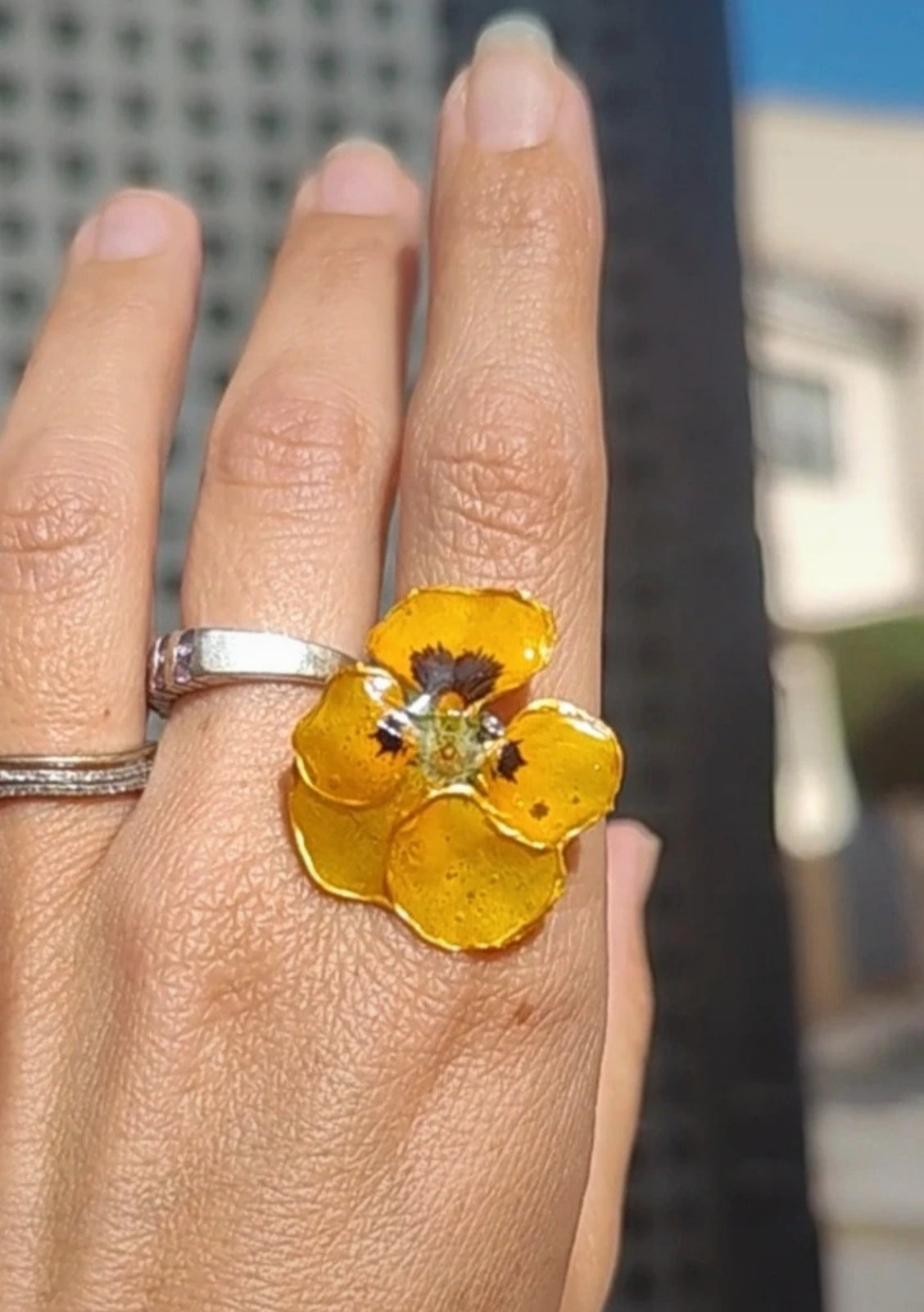 Anillo de pensamiento real resinado
