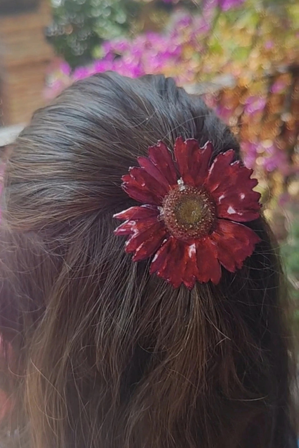 Pasador de gerbera en resina