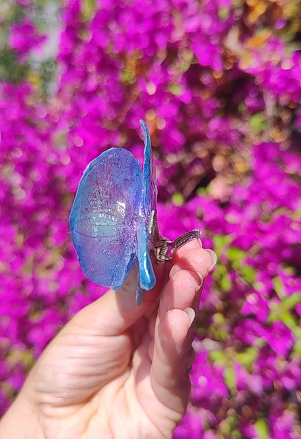 Clip de pelo de orquídea real resinada