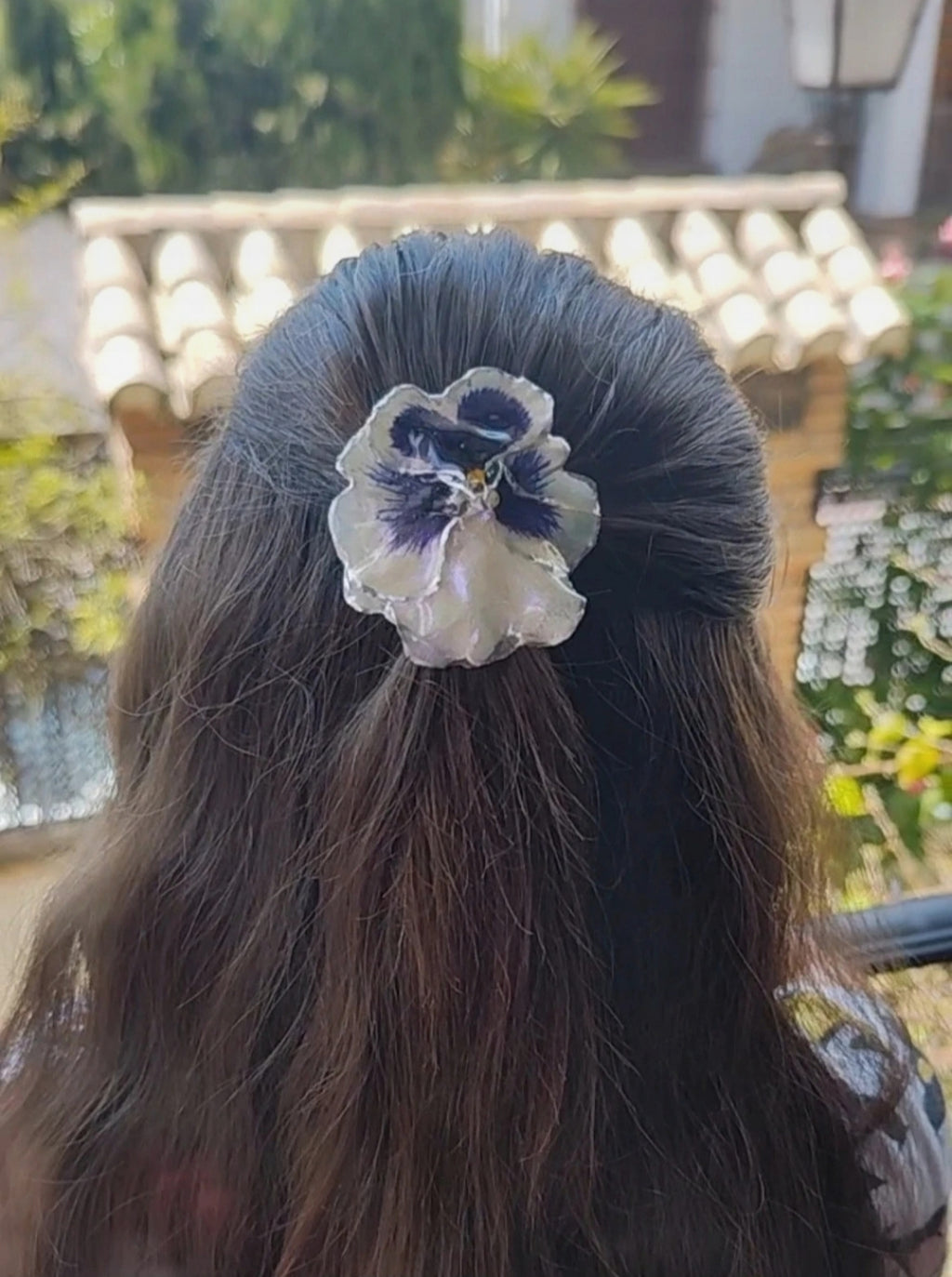 Clip de pelo de pensamiento real resinado