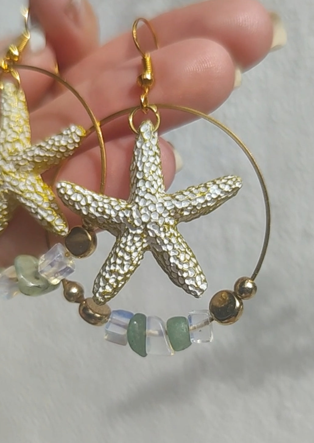 Pendientes de estrellas y piedras naturales