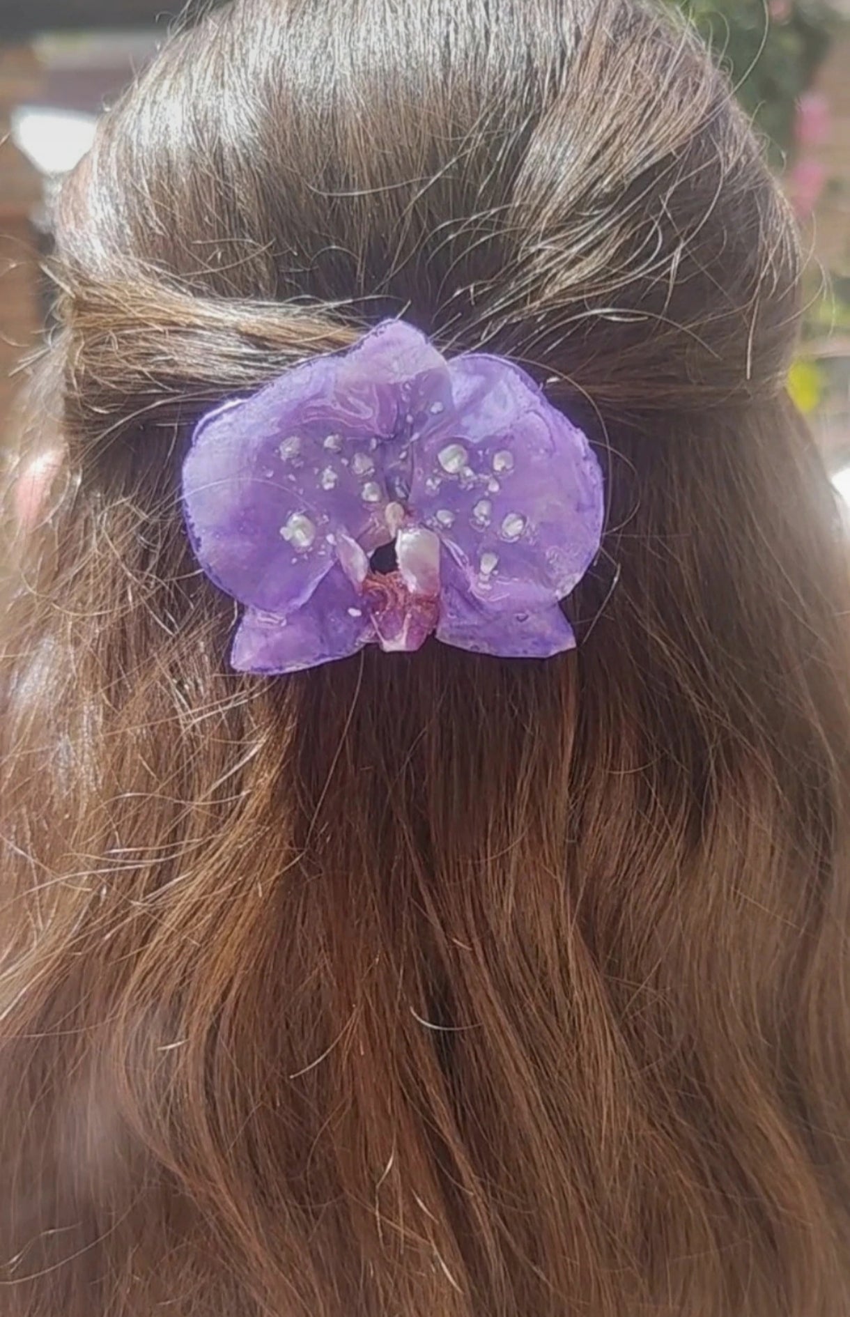 Clip de pelo de orquídea real