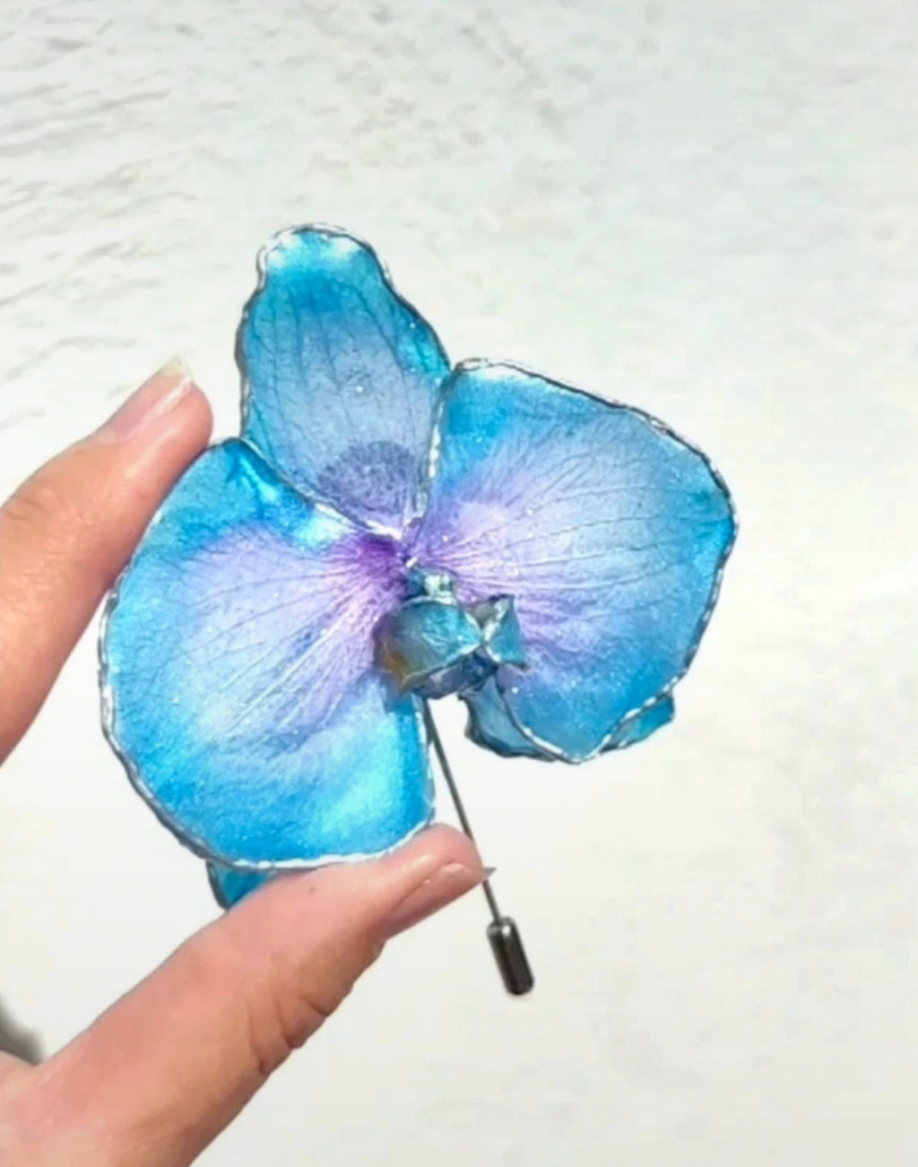 Alfiler de orquídea real resinada