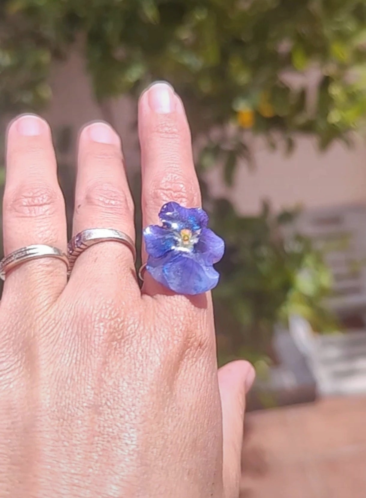 Anillo de pensamiento real resinado