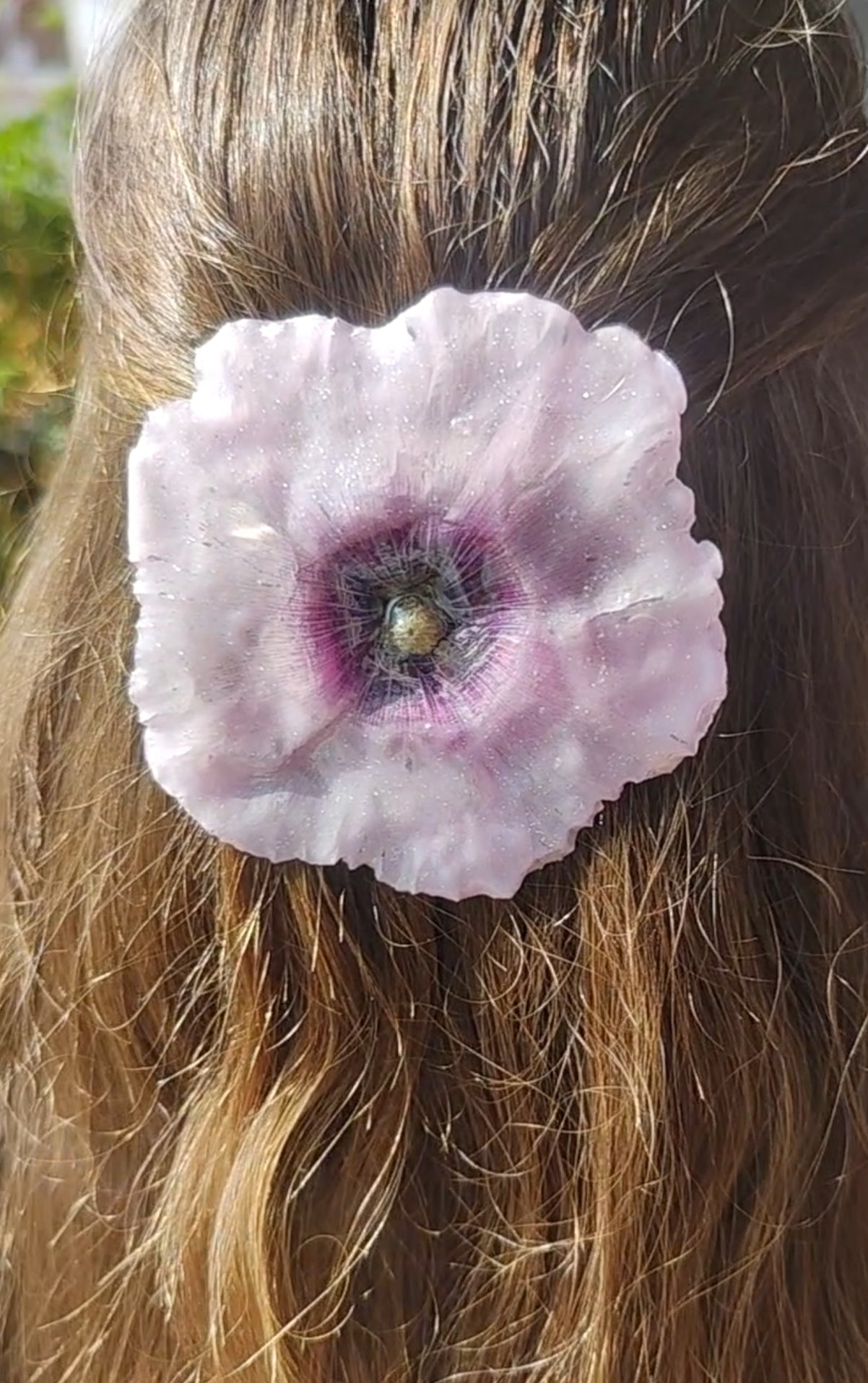 Horquilla de hibisco naranja real | Accesorio floral hecho a mano | Clip de flor tropical para el cabello | Joyería botánica | Boda boho o verano | Estilo fairycore cottagecore