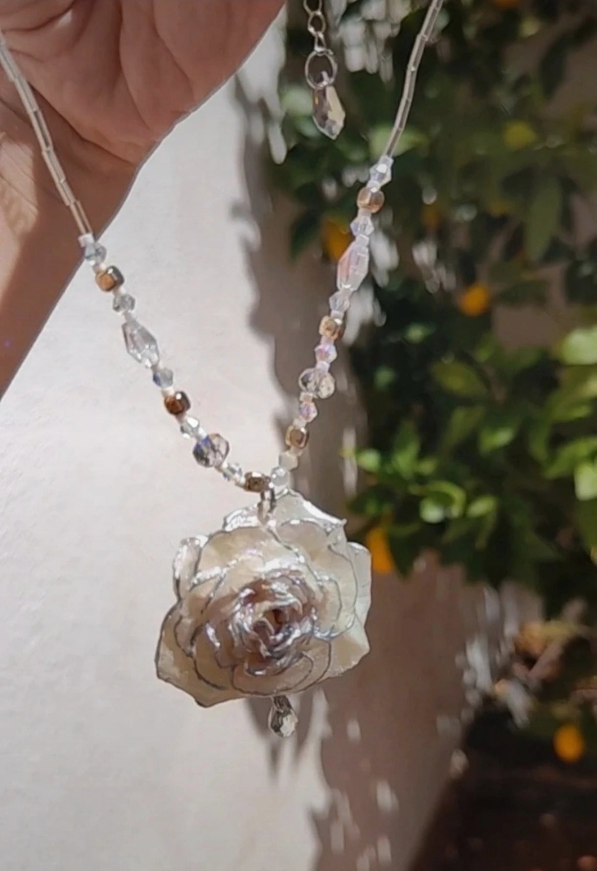 Collar con rosa natural en resina – Rosa real y auténtica Joyería artesanal con flores reales secas, regalo único inspirado en la naturaleza