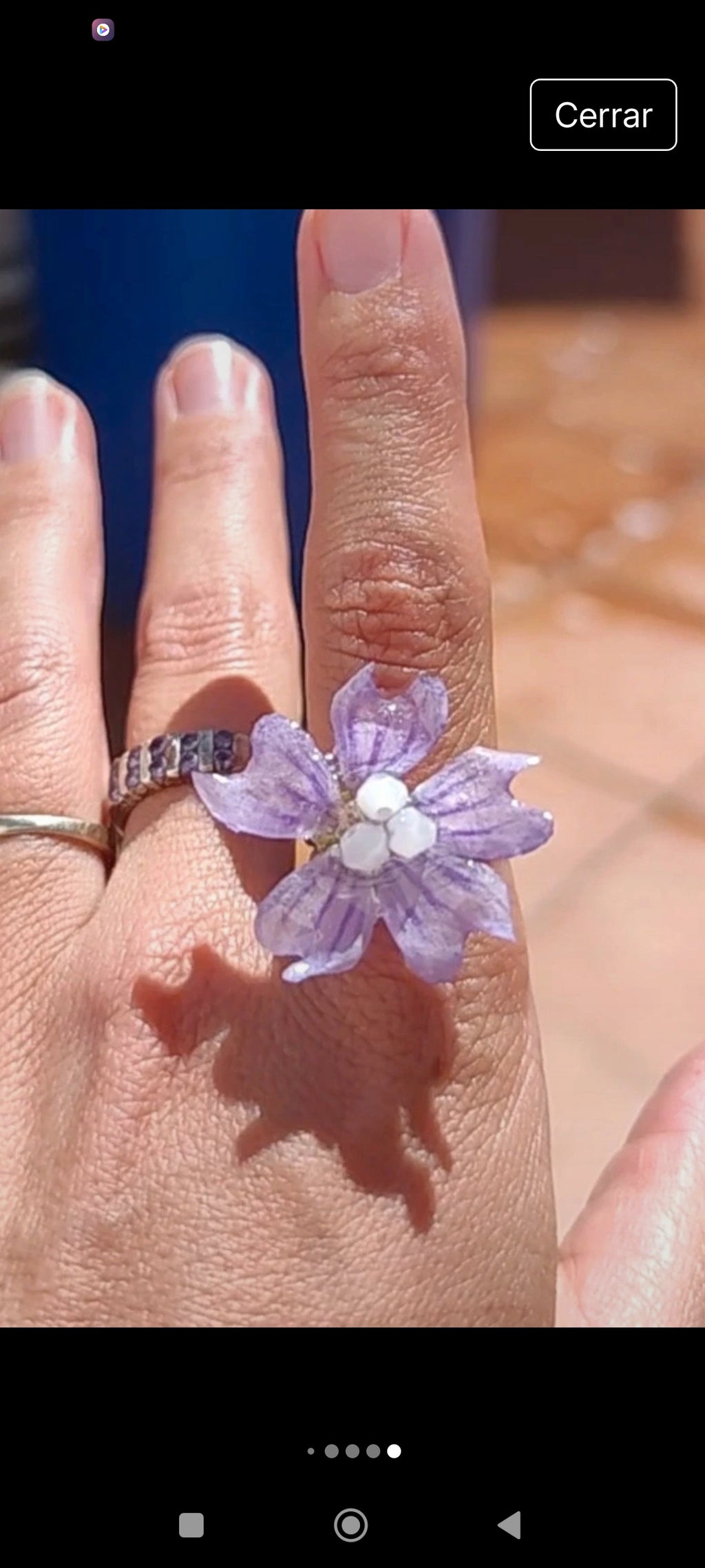 Anillo de malva real resinada