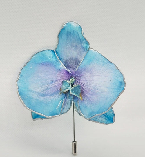 Alfiler de orquídea real resinada
