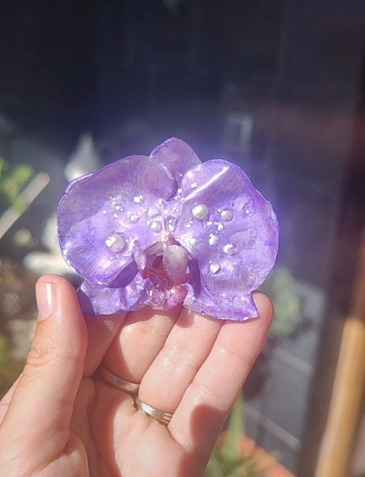 Clip de pelo de orquídea real