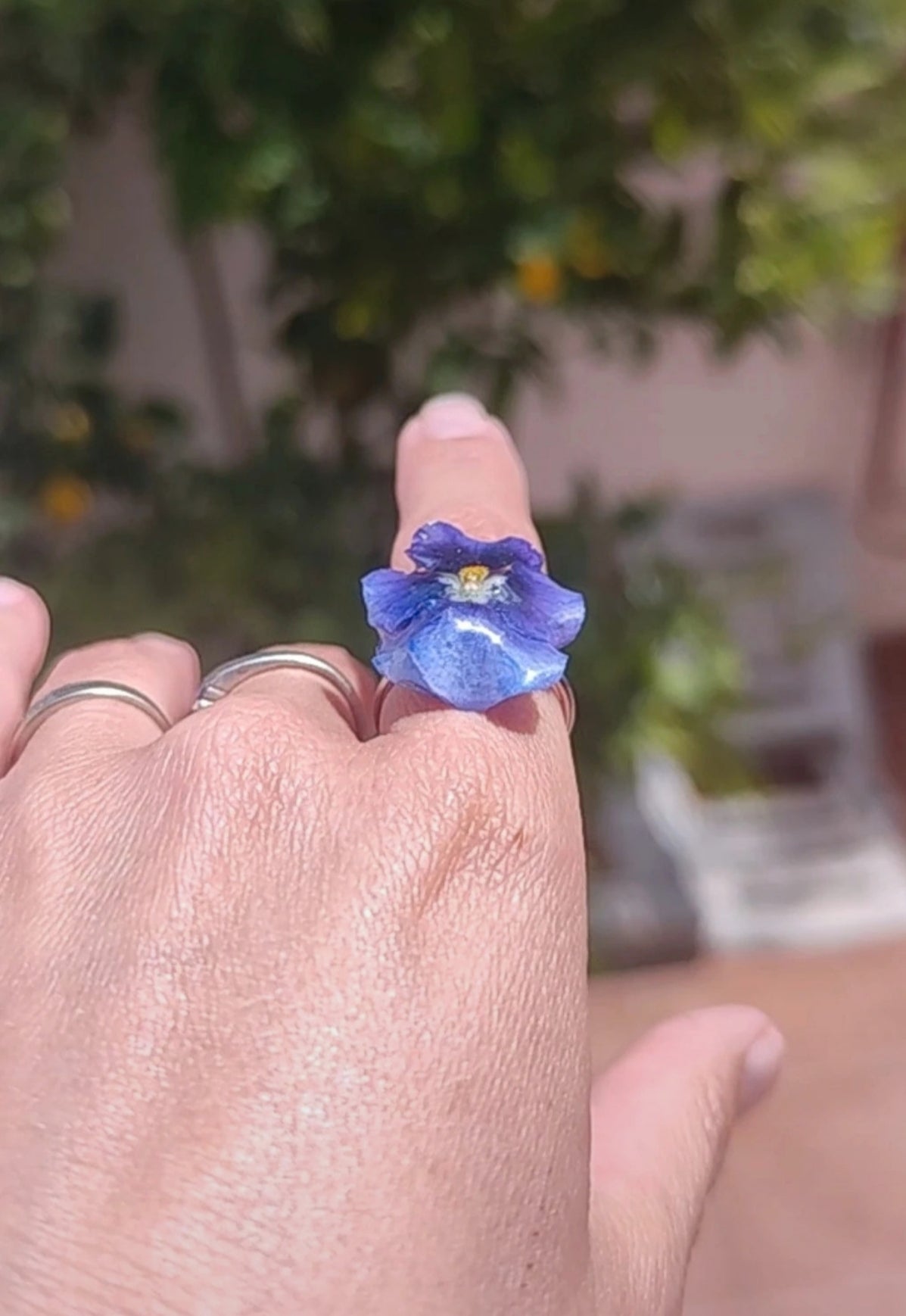 Anillo de pensamiento real resinado