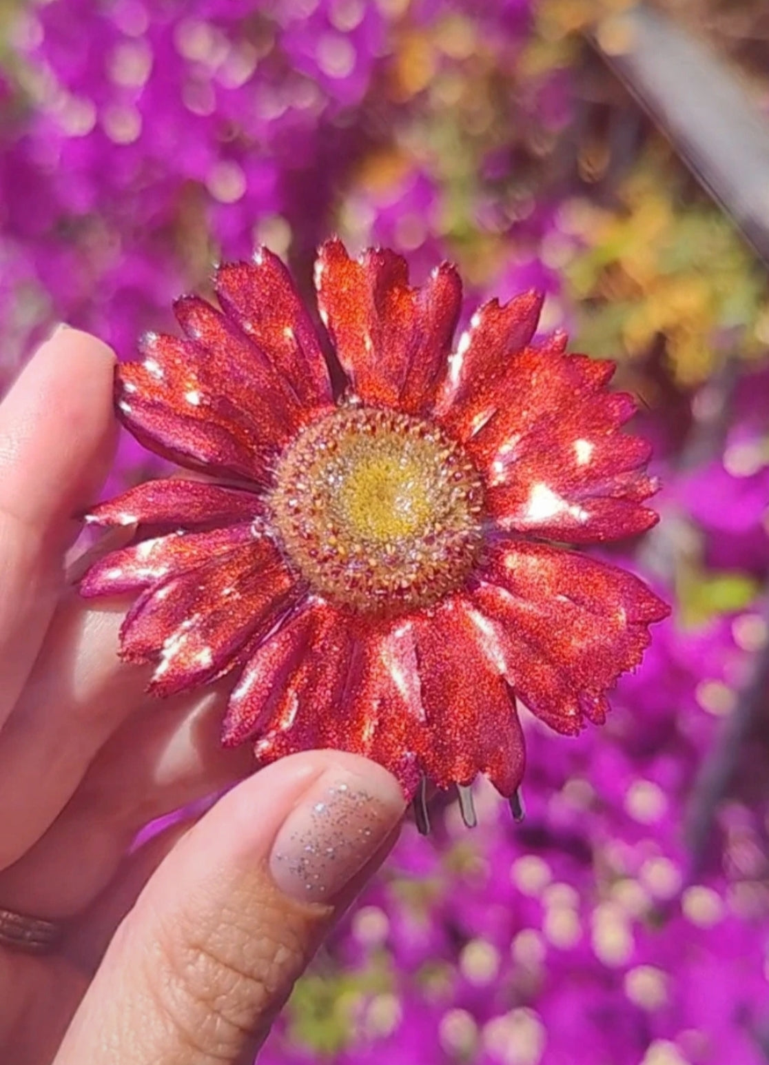Pasador de gerbera en resina