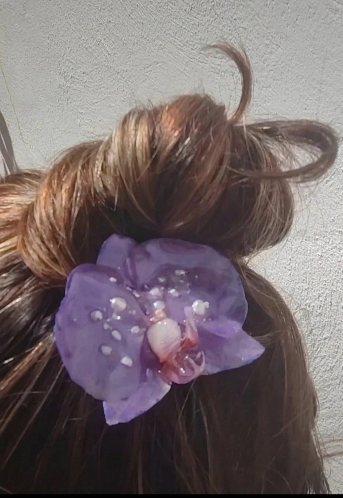 Clip de pelo de orquídea real