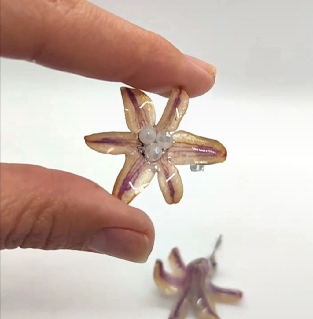 Pendientes de Jacinto real resinado