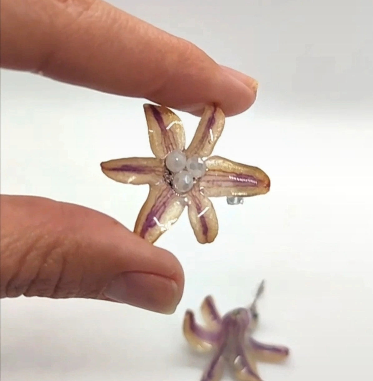 Pendientes de Jacinto real resinado