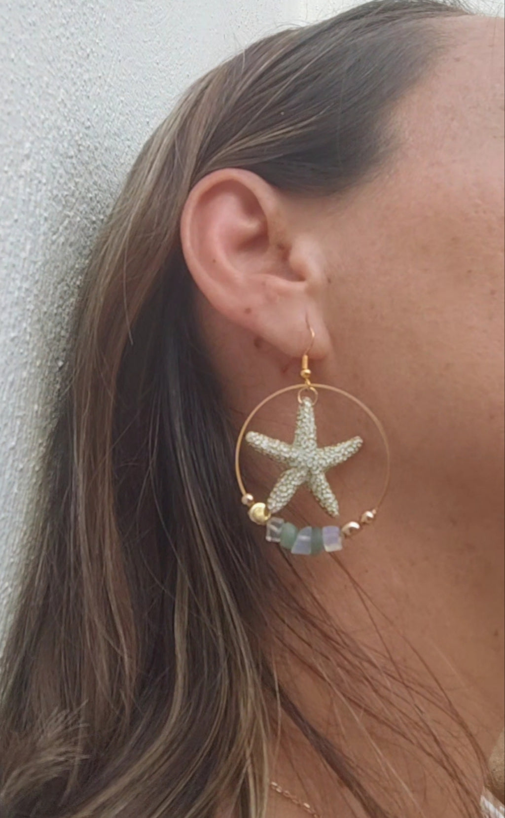 Pendientes de estrellas y piedras naturales