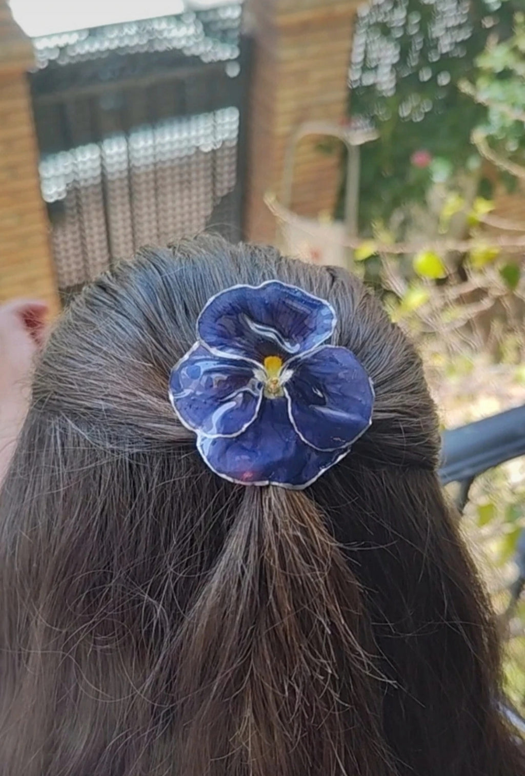 Clip de pelo de pensamiento real resinado