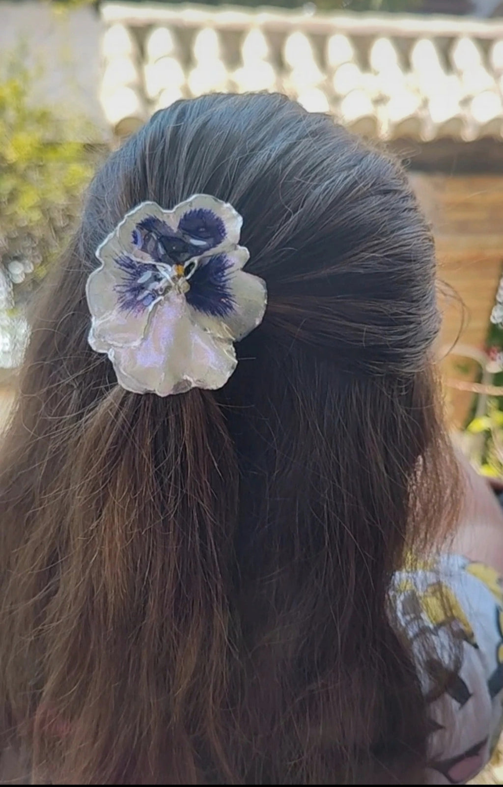 Clip de pelo de pensamiento real resinado