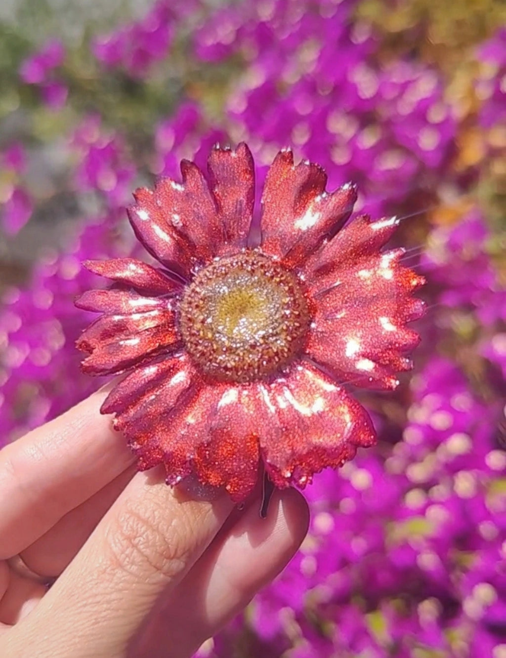 Pasador de gerbera en resina
