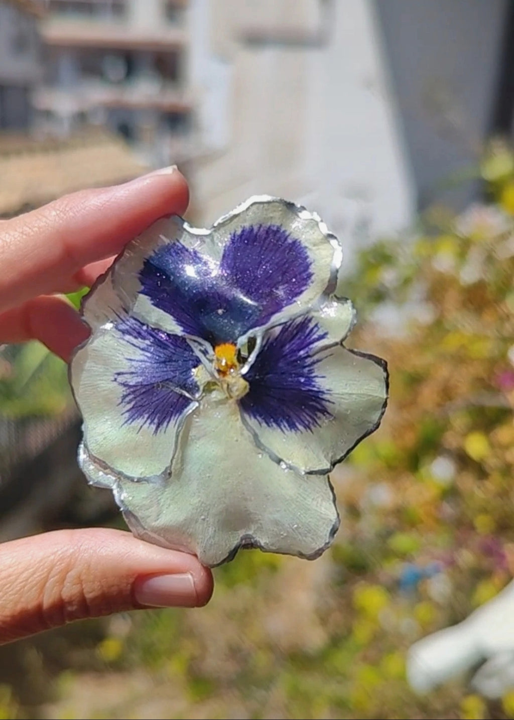 Clip de pelo de pensamiento real resinado